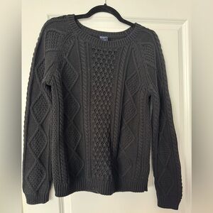 GAP Women's Black Cable Knit Sweater